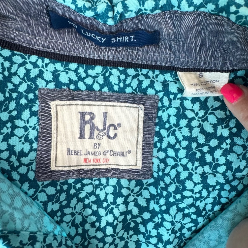 Rjc Rebel‎ James & Charli New York City Floral Button Down Short Sleeve Shirt SM - Picture 2 of 6